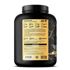 Side view of JNX Sports The Curse Ultra Premium Whey Vanilla Bean 5lb tub