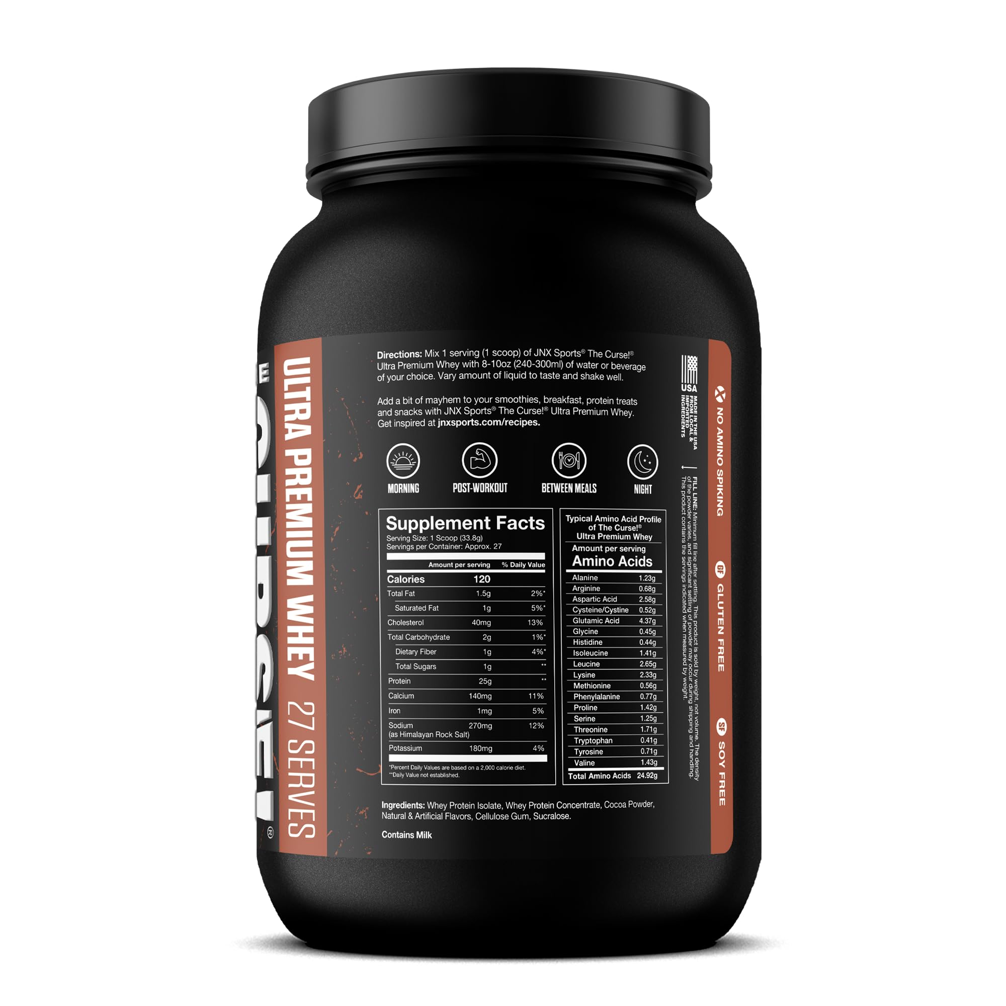 The Curse! Ultra Premium Whey Double Chocolate 2lb – nutrition label