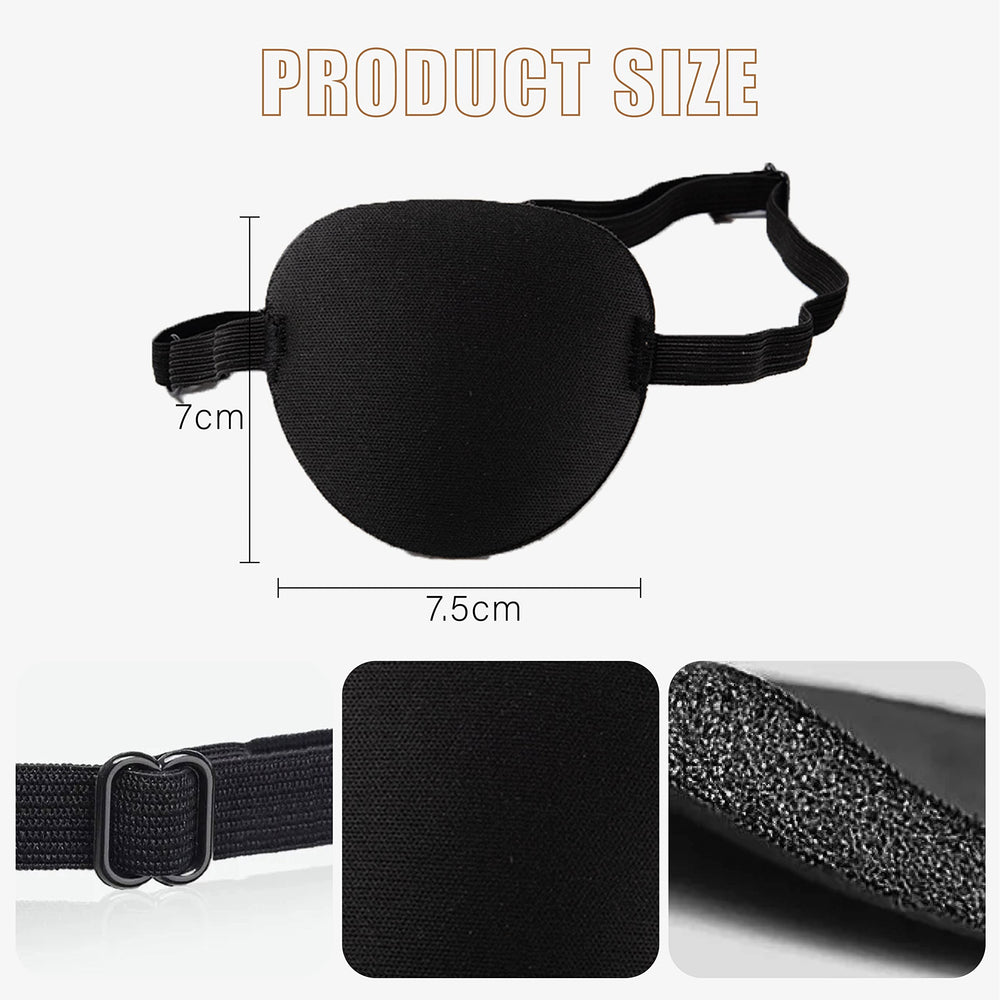 3D contoured eye patch with wide Velcro strap for comfort