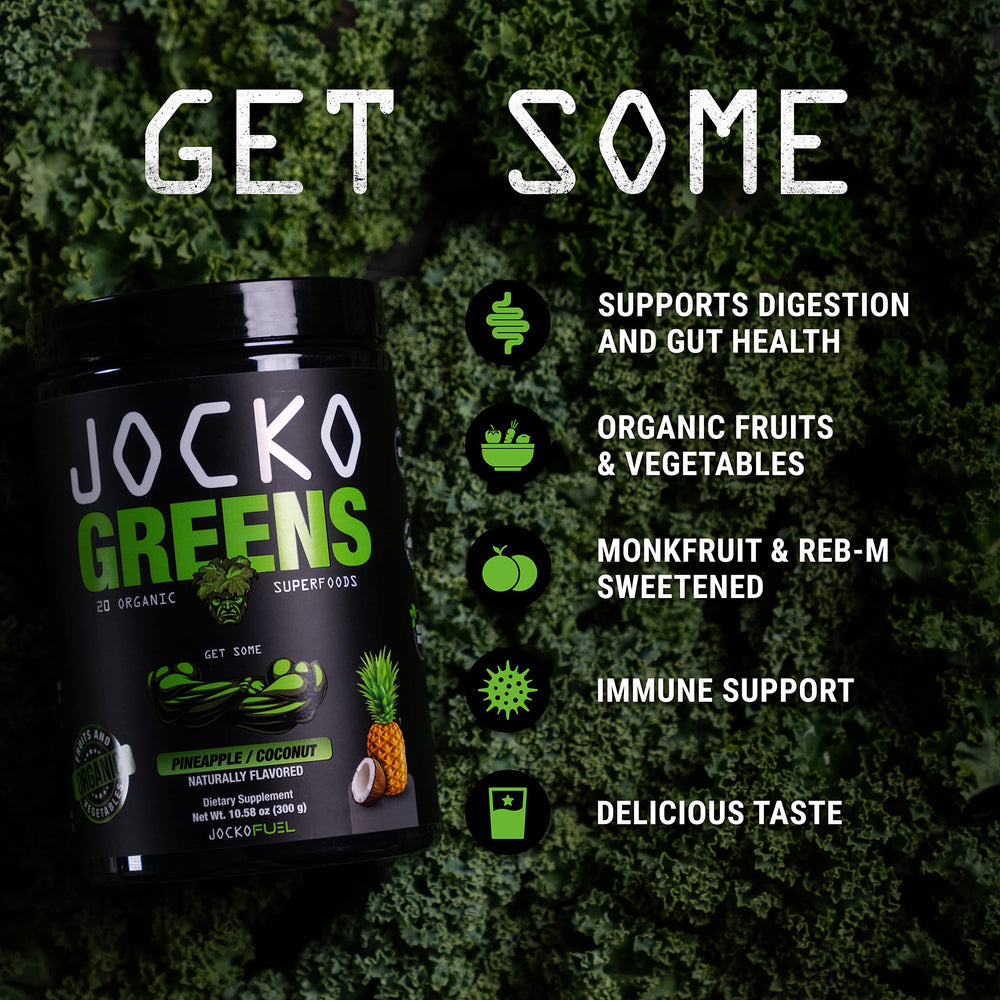 Adaptogens such as ashwagandha and rhodiola in the greens blend
