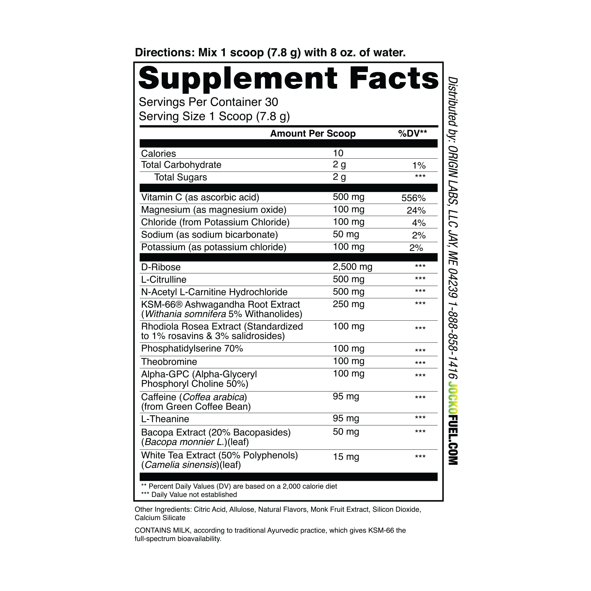Jocko Fuel adaptogen blend with ashwagandha and rhodiola for steady energy.