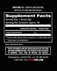 Close-up of the unflavored creatine label