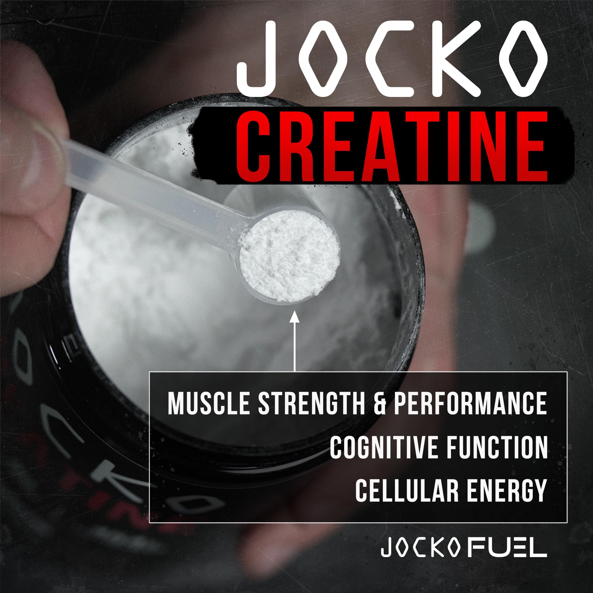 Jar with scoop showing 90 servings