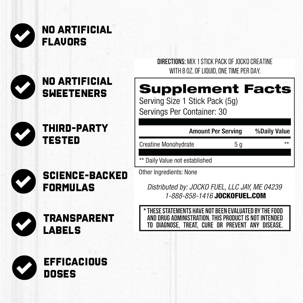 Close-up of individual creatine stick packets