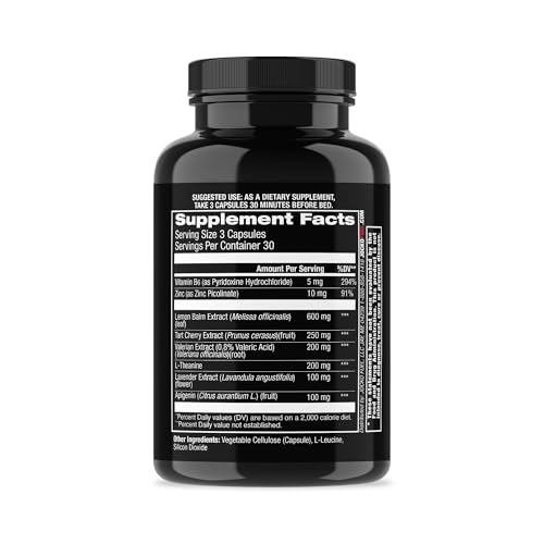 Close-up of Jocko Good Night ingredients: Tart Cherry, L-Theanine, Lavender, Lemon Balm