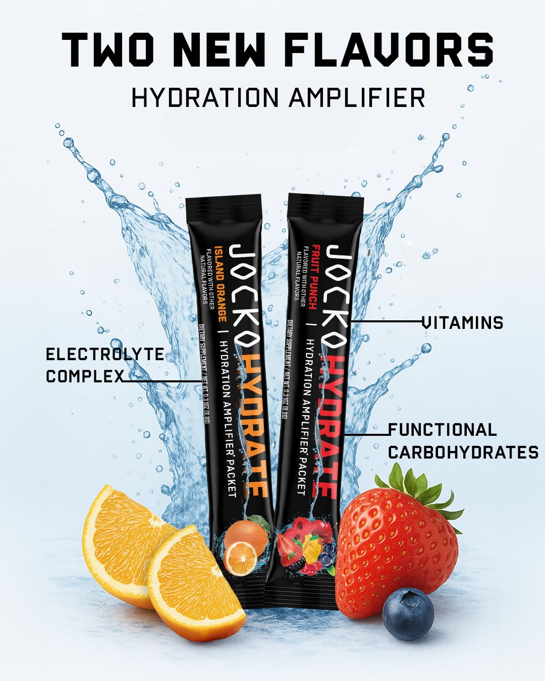 Back view of Island Orange Hydrate packet showing ingredients