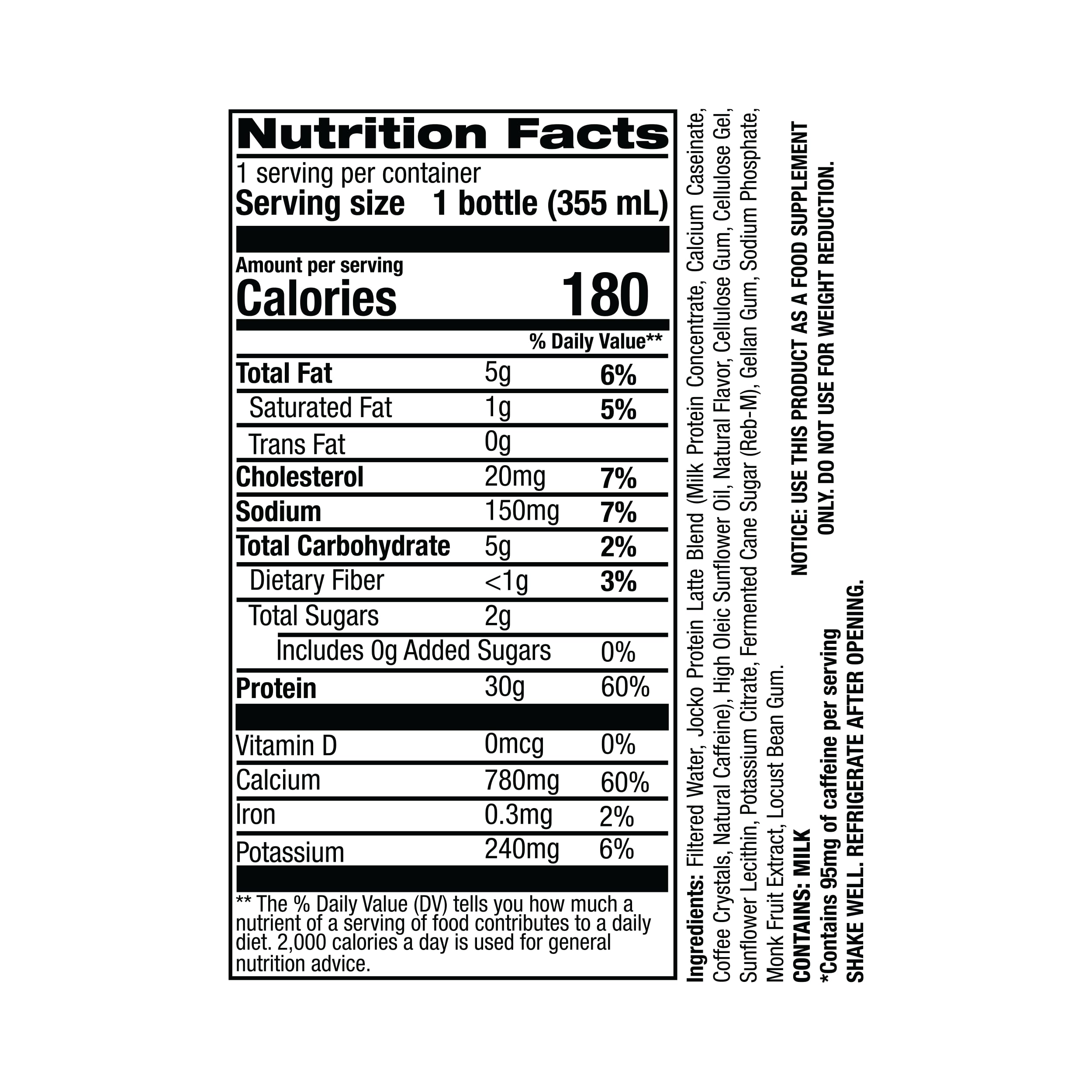 Pack of 12 ready-to-drink protein shakes in 12 oz bottles