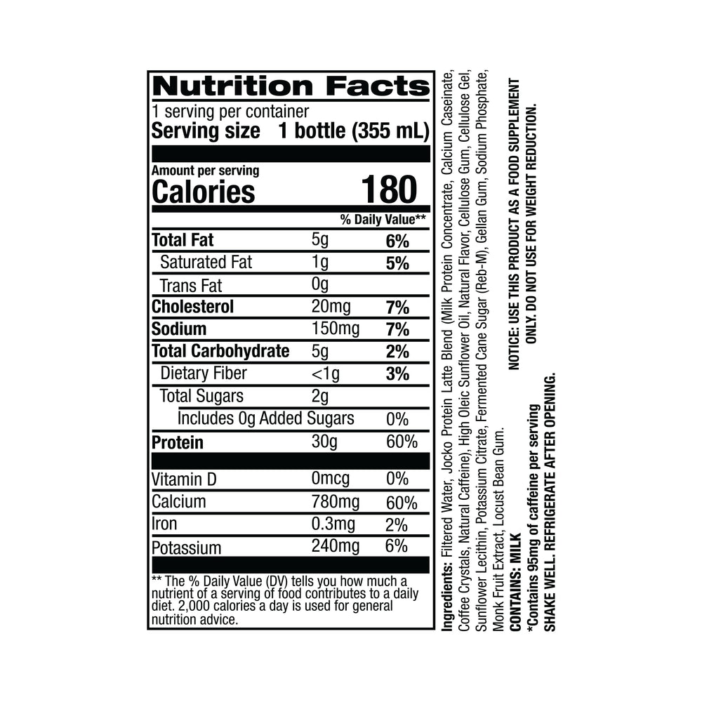 Pack of 12 ready-to-drink protein shakes in 12 oz bottles