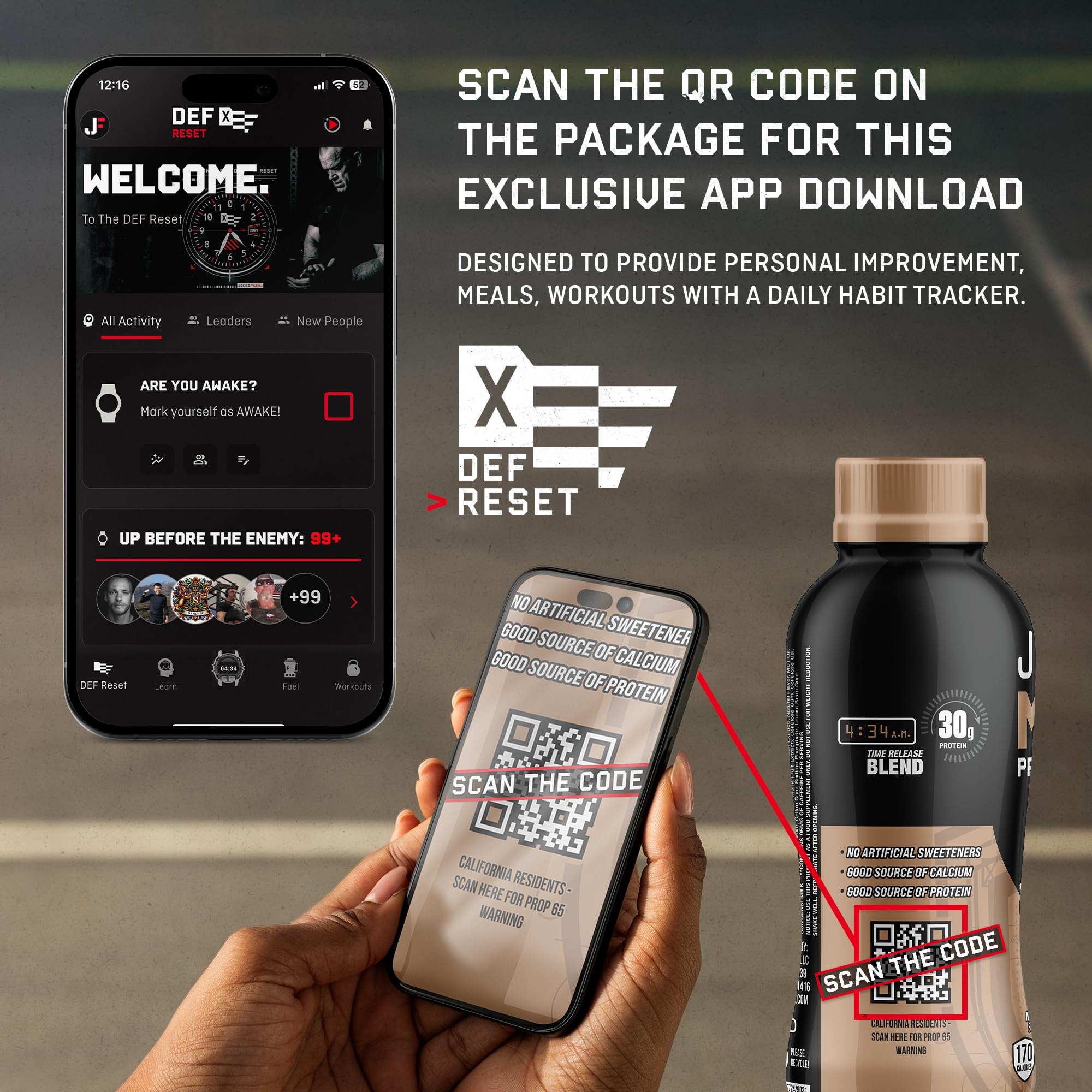 Jocko Mölk packaging highlighting no added sugar and Keto compatibility