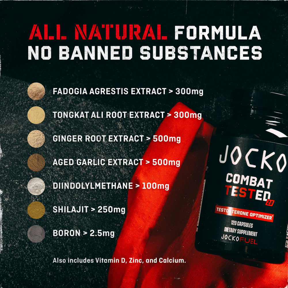 Jocko Fuel Test Booster bottle showing 120 capsules and 30 servings