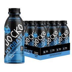 Jocko Fuel Hydrate Blue Raspberry 16 oz bottle - front view