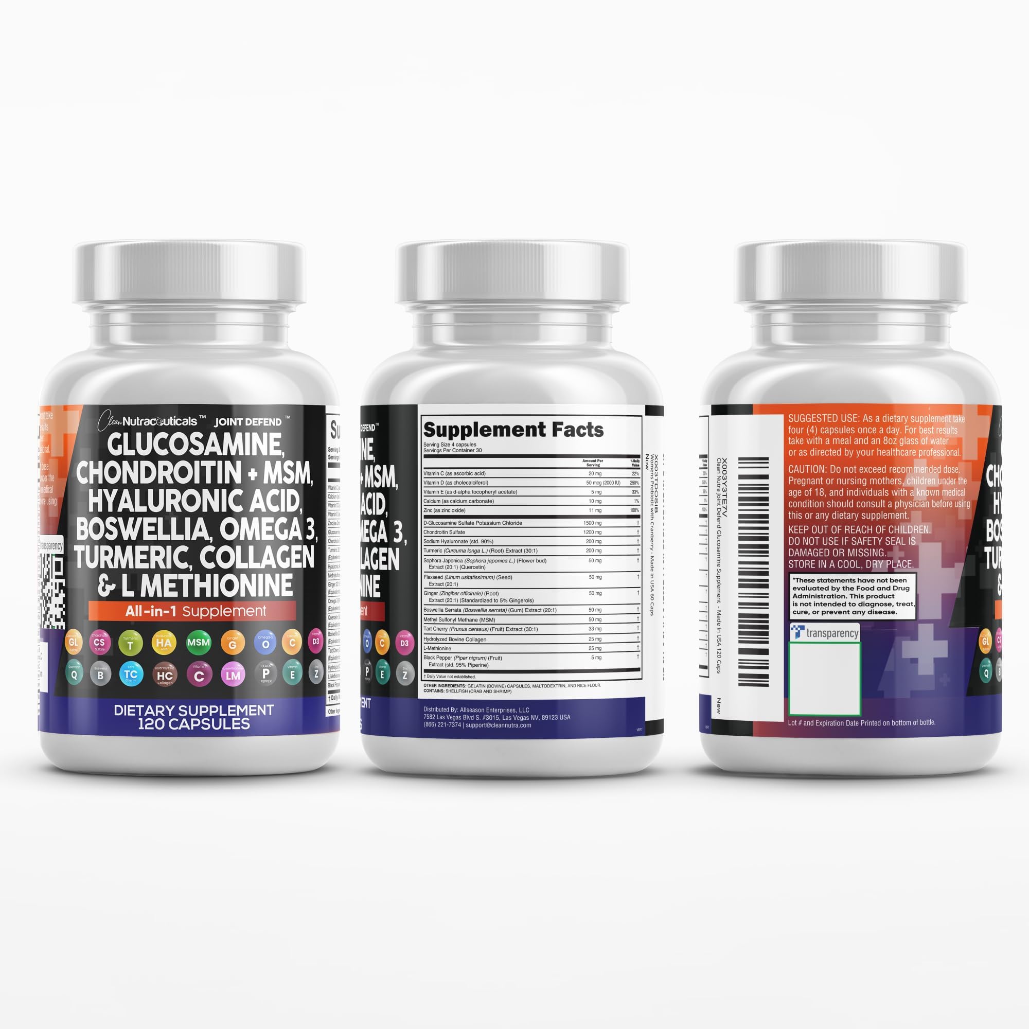 Pack of two 120-count Joint Defend bottles