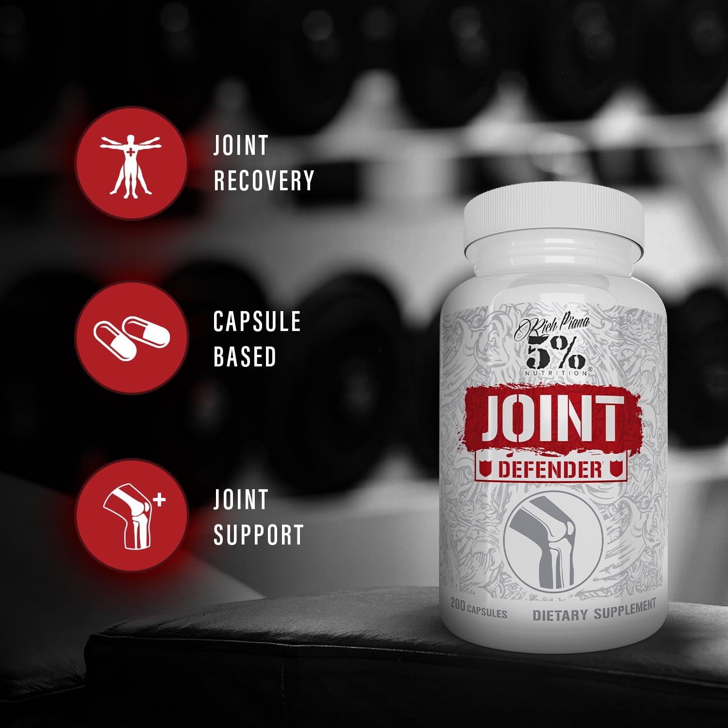 Close-up of ingredients: Glucosamine, Chondroitin, MSM