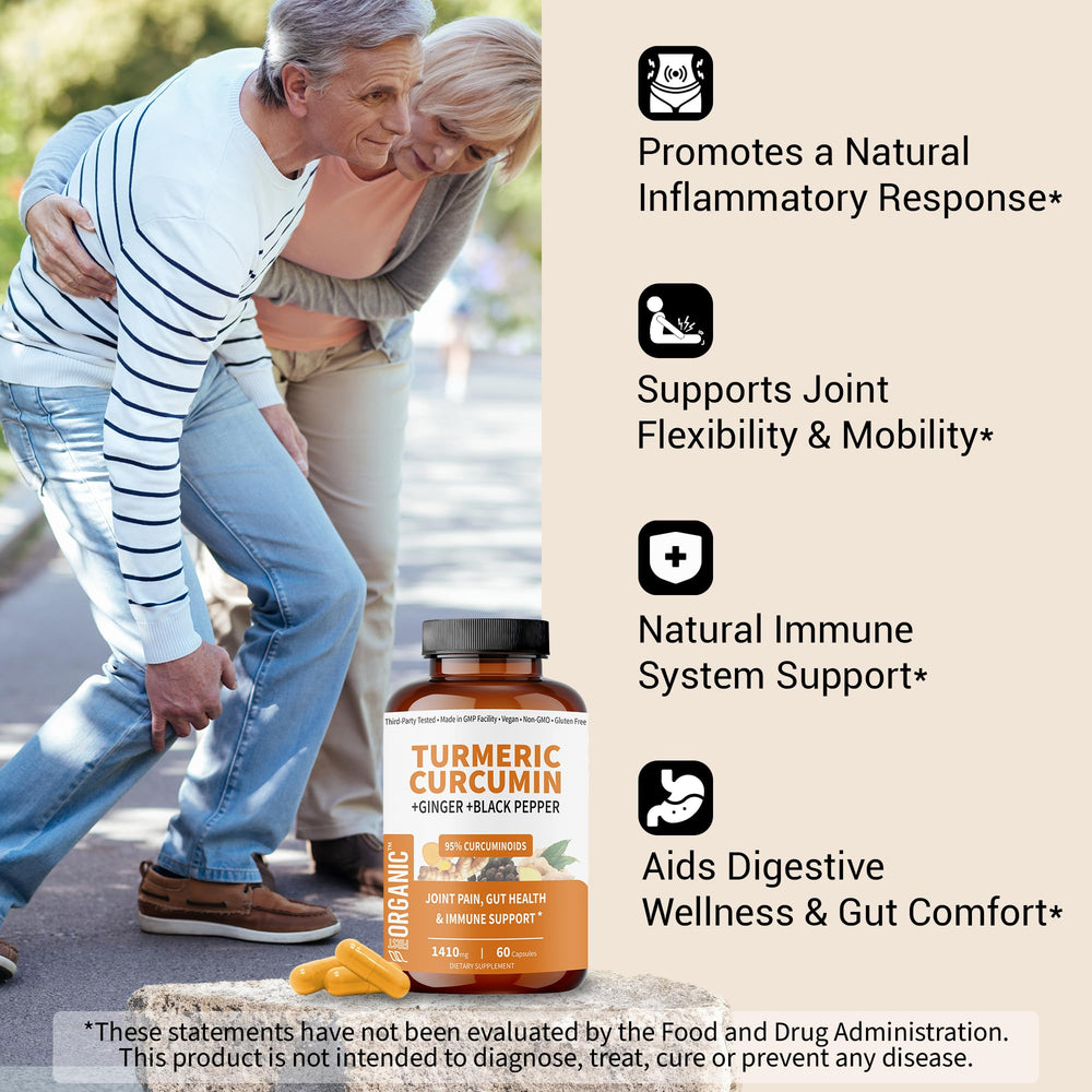 Joint and digestive wellness representation with turmeric