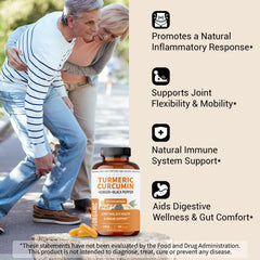 Joint and digestive wellness representation with turmeric
