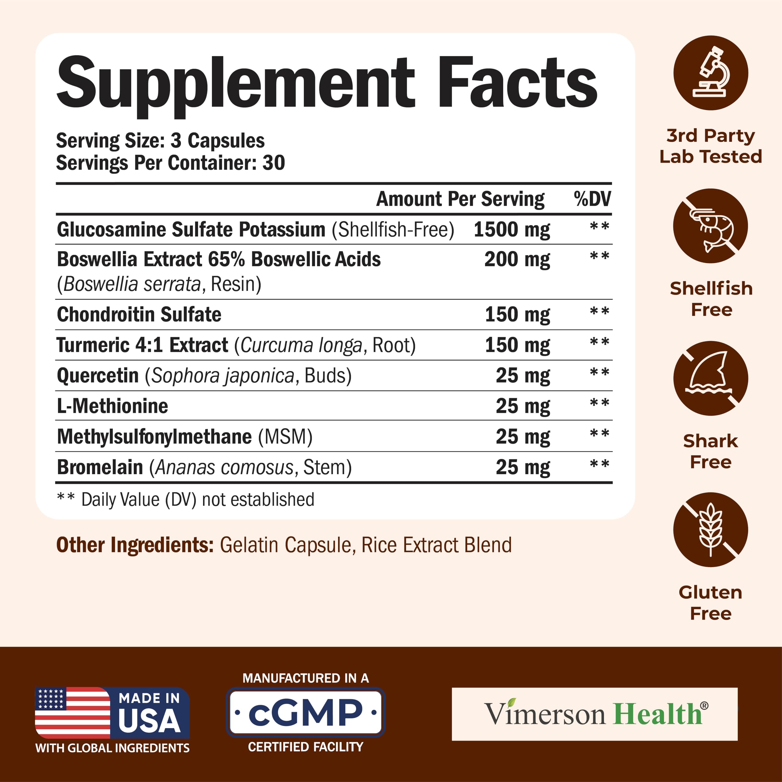 Joint health and flexibility support with glucosamine, chondroitin, MSM