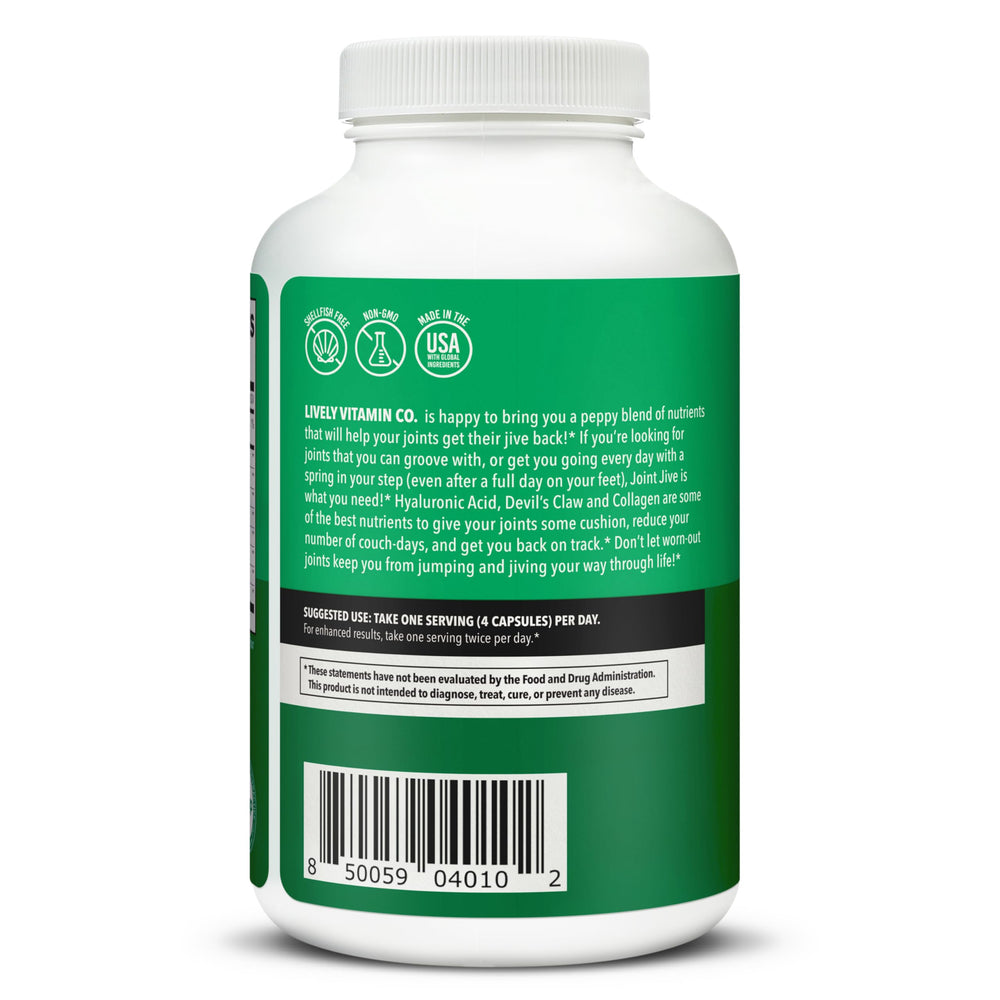 Joint Jive bottle back with supplement facts