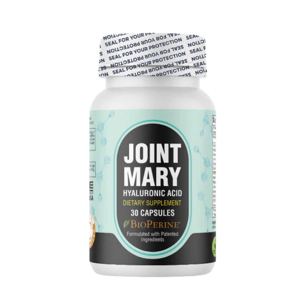 Bottle of JOINT MARY Hyaluronic Acid Supplement – 30 capsules