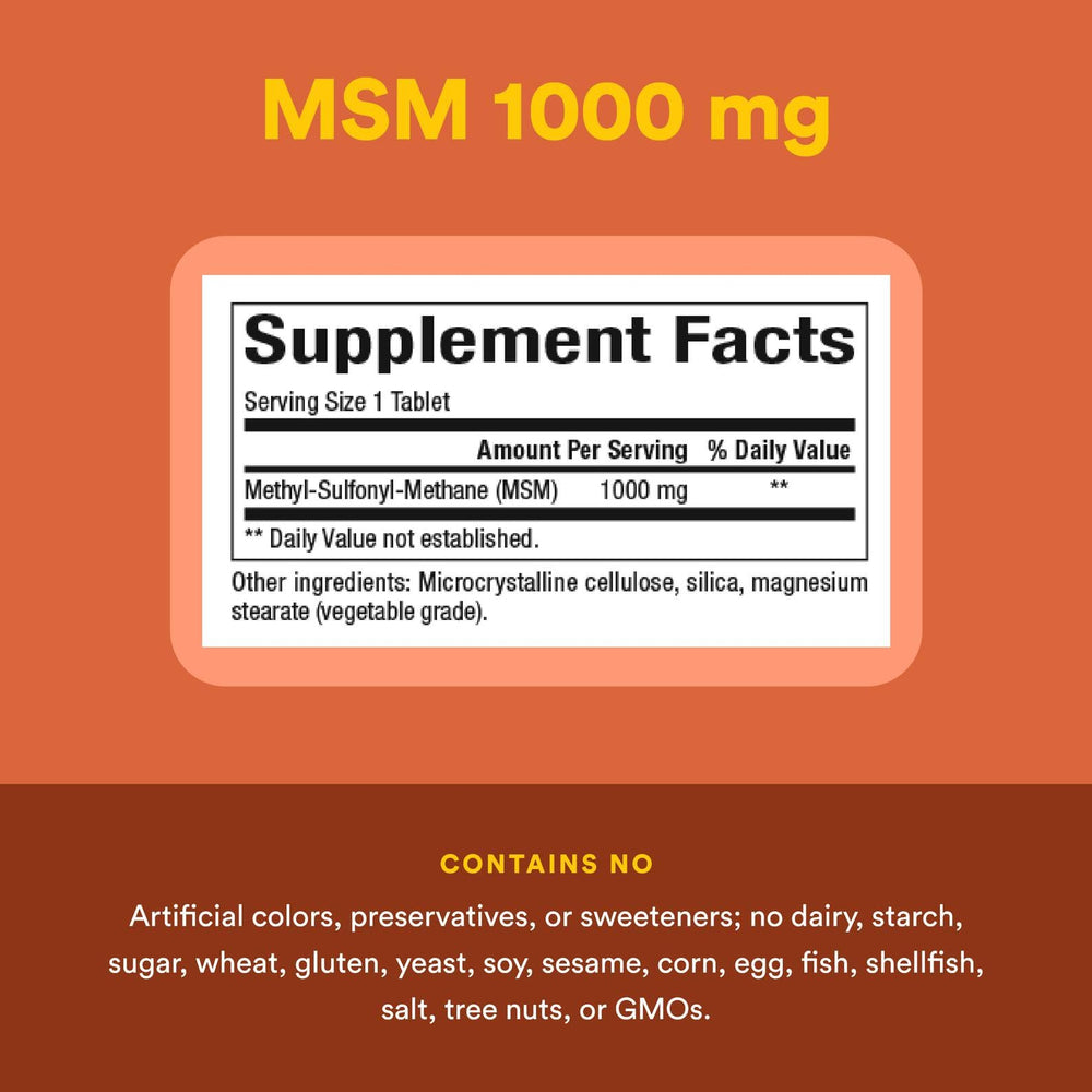 Graphic highlighting joint support benefits of MSM