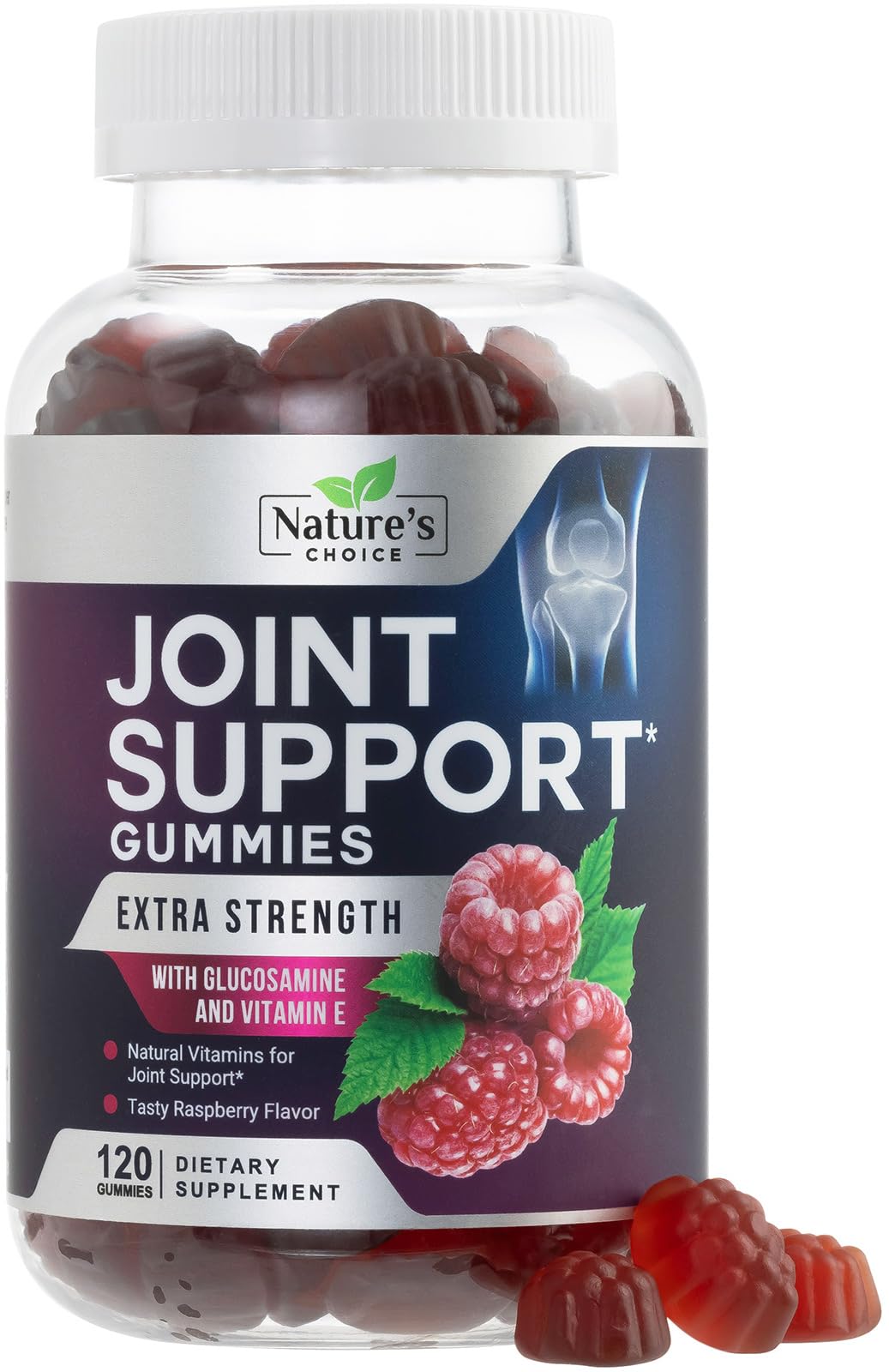 Bottle labeled Joint Support Gummies with 120 gummies