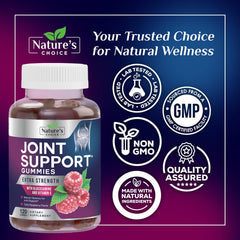 Assorted joint health gummies on a white background