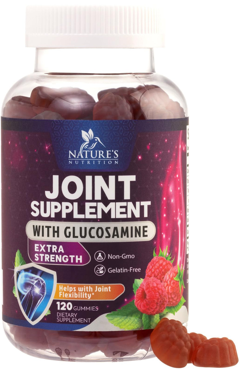 Bottle of Joint Support Gummies with glucosamine and vitamin E