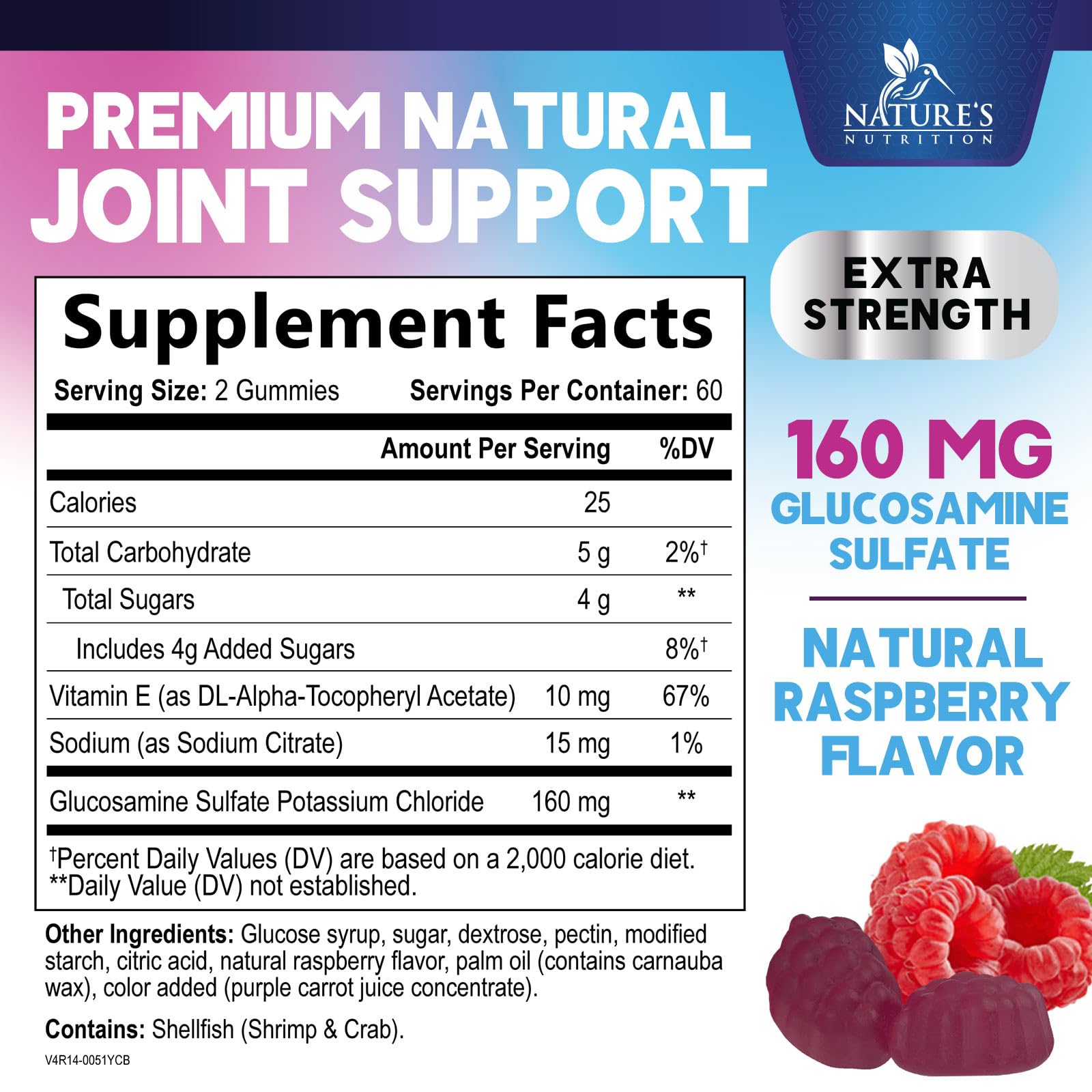 Front label of the Joint Support Gummies bottle highlighting ingredients