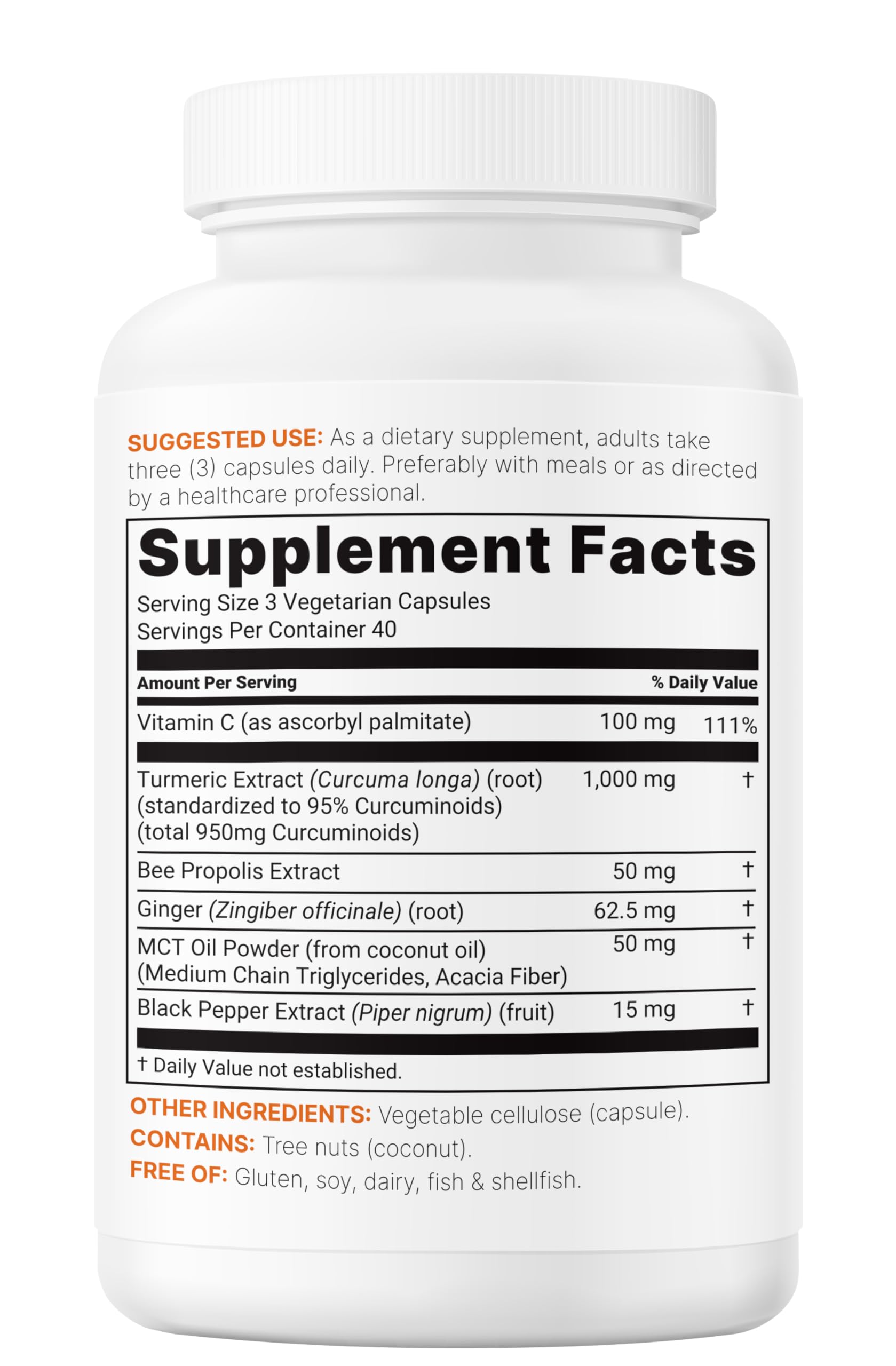 Joint and immune support turmeric capsules