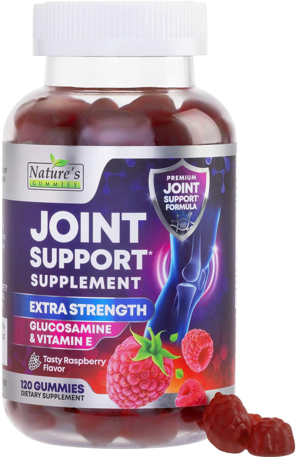 Bottle of joint support glucosamine gummies with 120 count