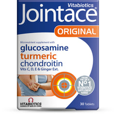 Jointace glucosamine-chondroitin tablets pack for joint support.