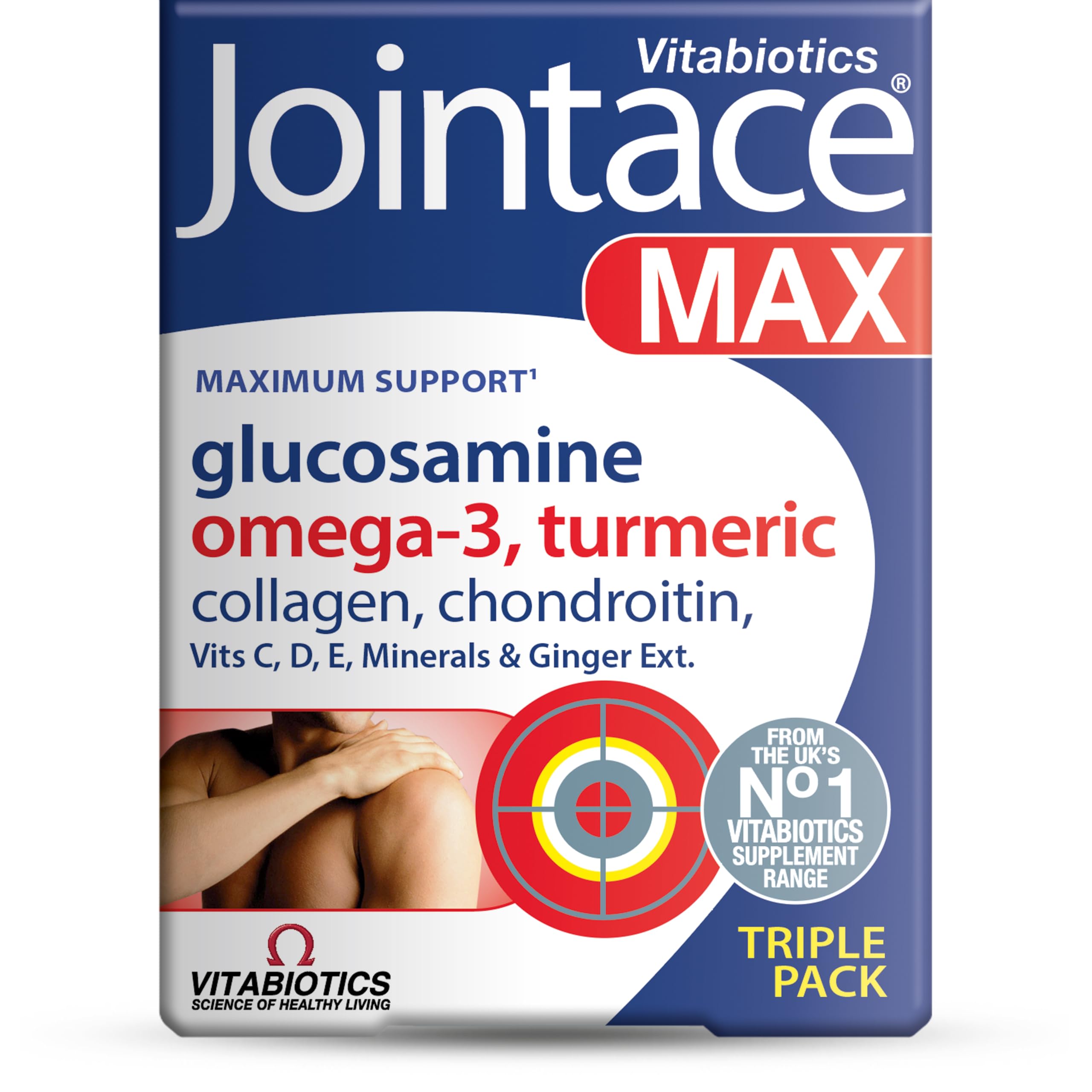 Jointace Max bottle front showing joint support for daily activity.