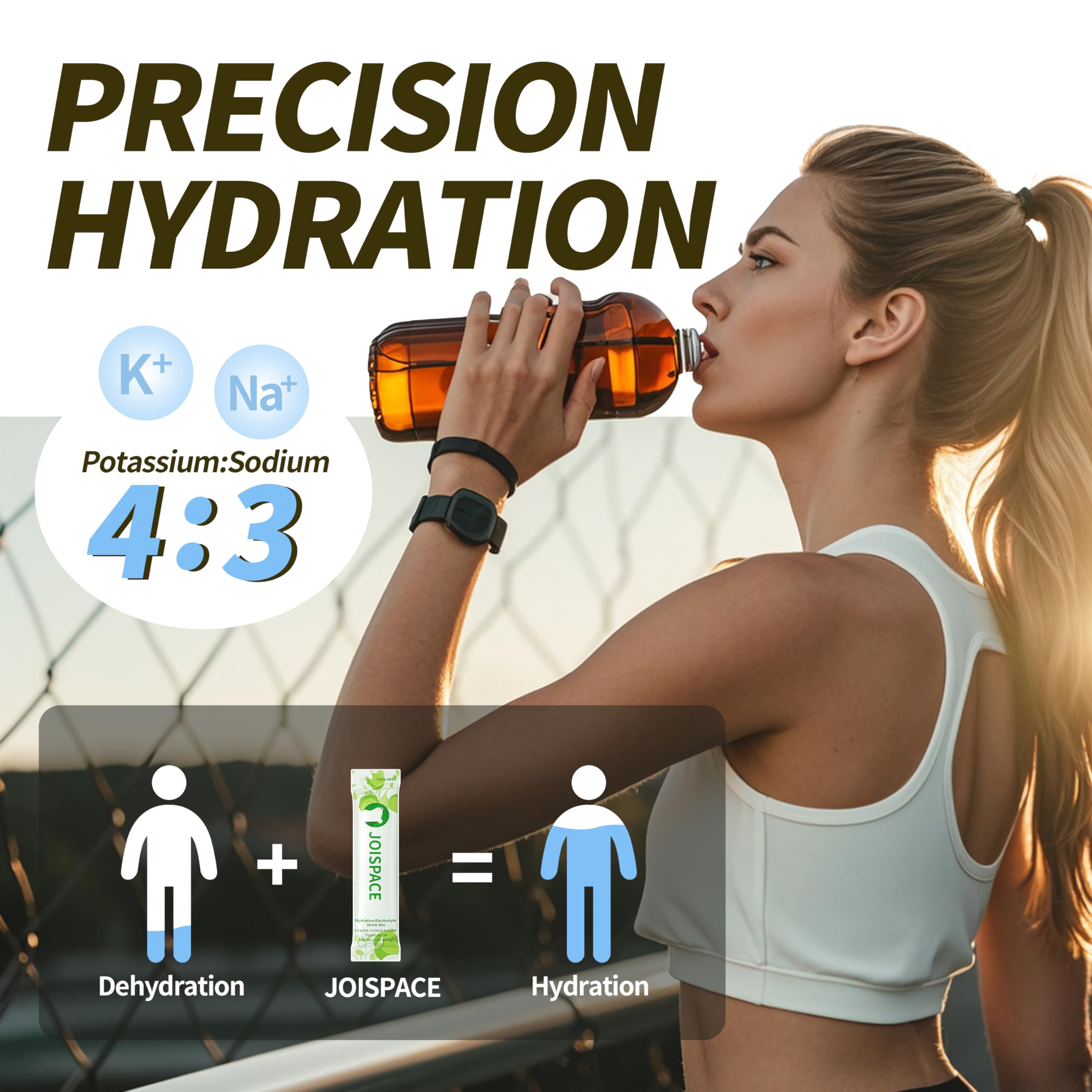 Pouring JOISPACE electrolyte powder into water - Grape Tea