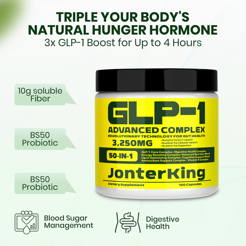 JonterKing vitamin B complex capsules emphasize energy metabolism and GLP-1 synergy.