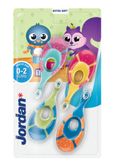 Jordan Step 1 Baby Toothbrush Green and Blue front view