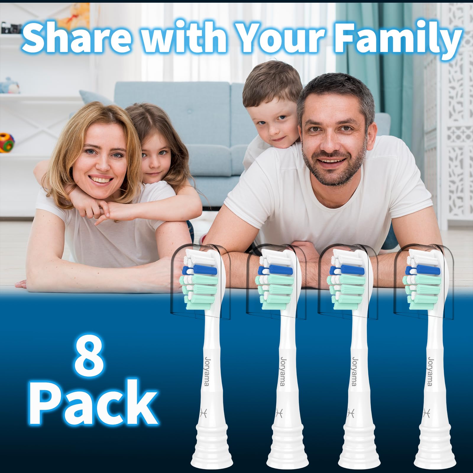 Blue indicator bristles fade to remind replacement