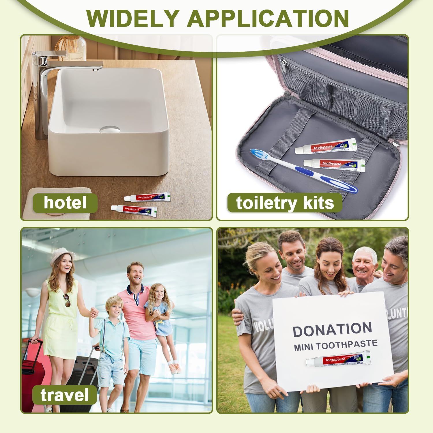 Light mint flavor mini toothpaste for guests, offices, and homestays