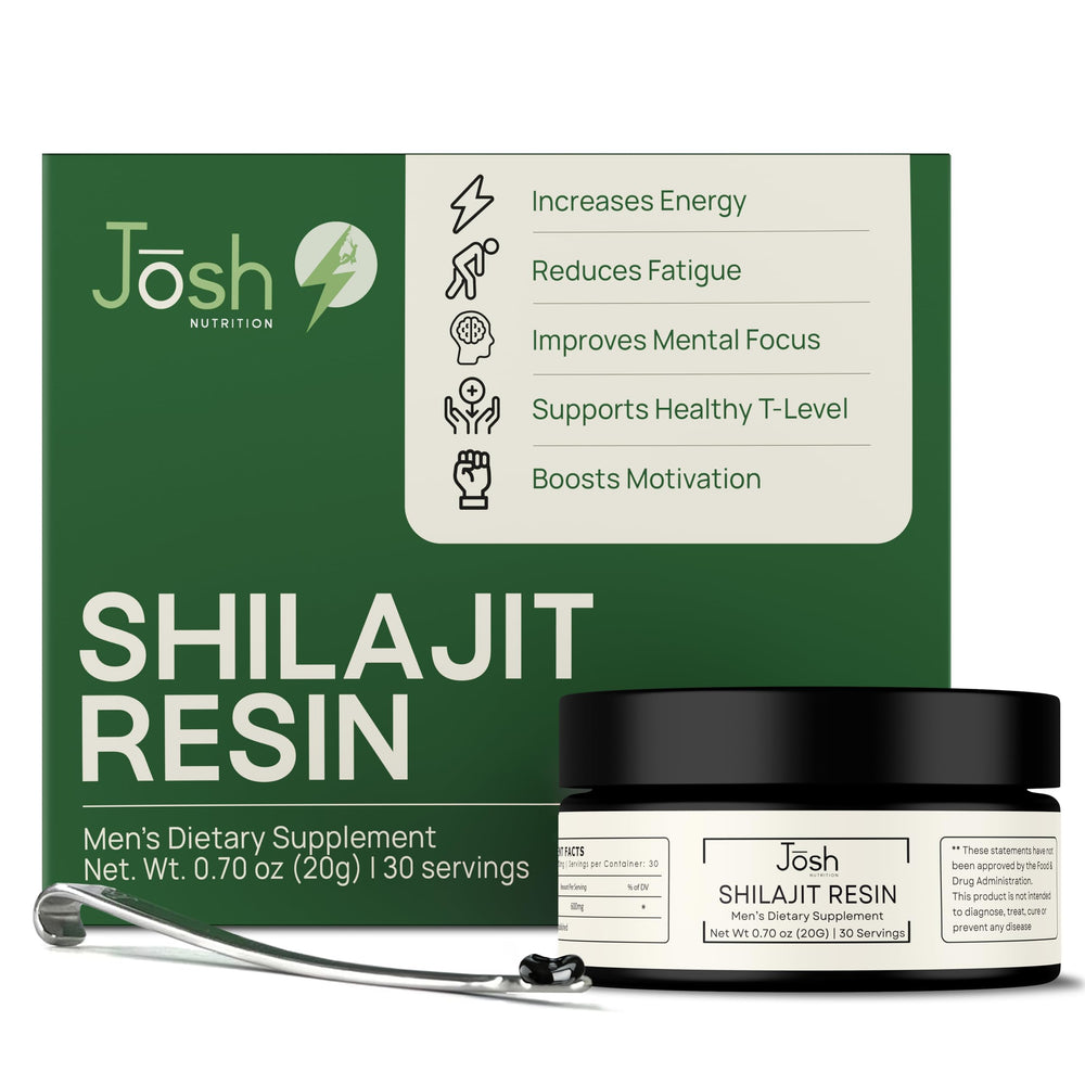 Jar of Josh Nutrition Pure Himalayan Shilajit Resin with label