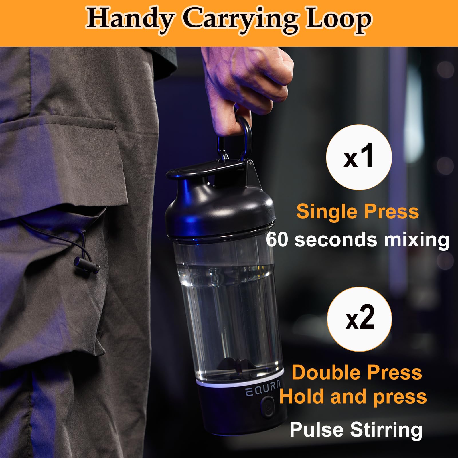 JOTER & LIBEAR electric shaker bottle usb-charging enables cordless blending anywhere.