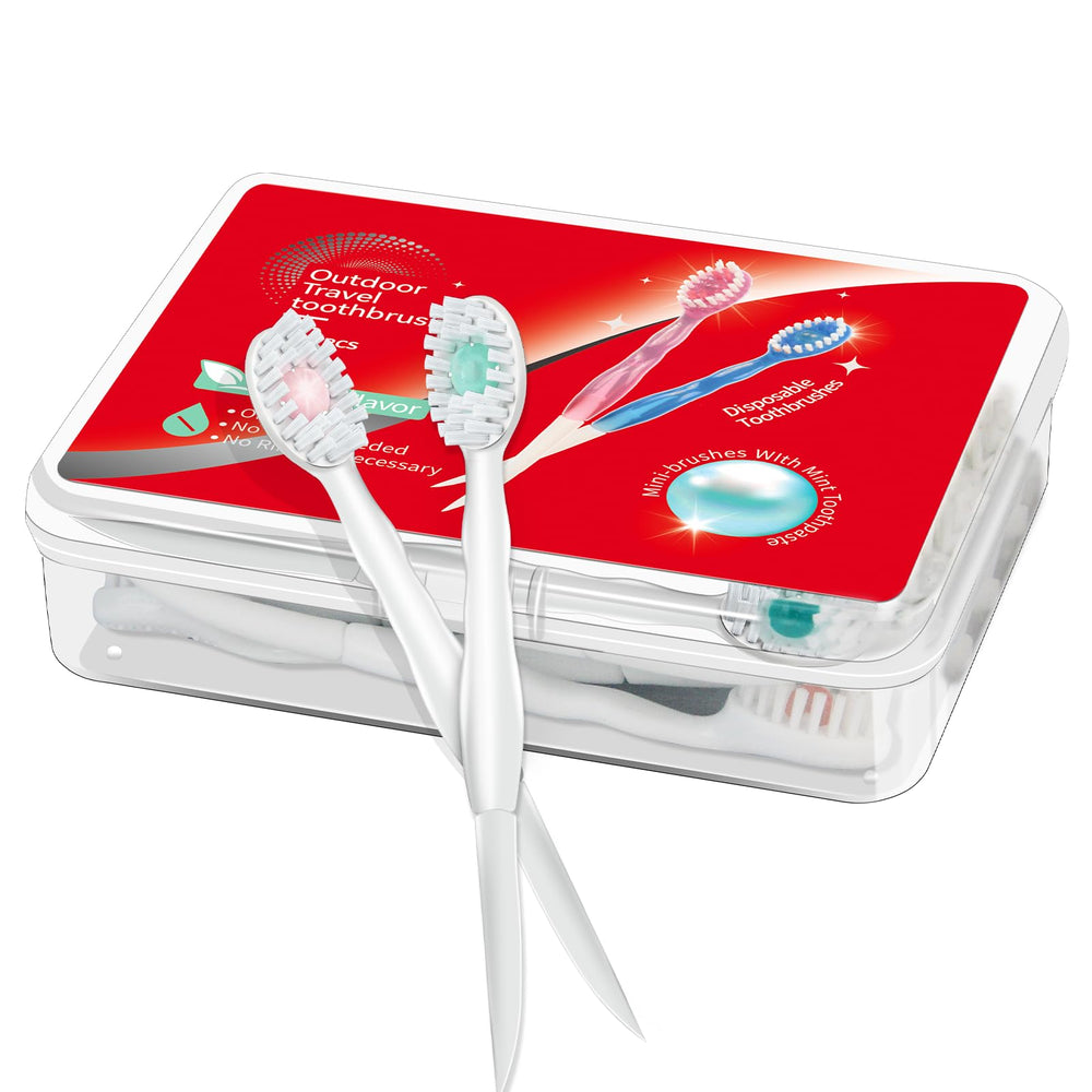 JOUGE Mini disposable toothbrush with toothpaste – 2-pack packaging