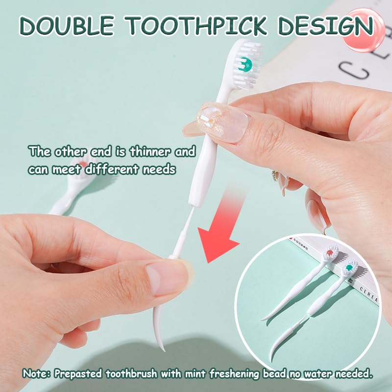 Single-use JOUGE disposable toothbrush with mint toothpaste for on-the-go freshness