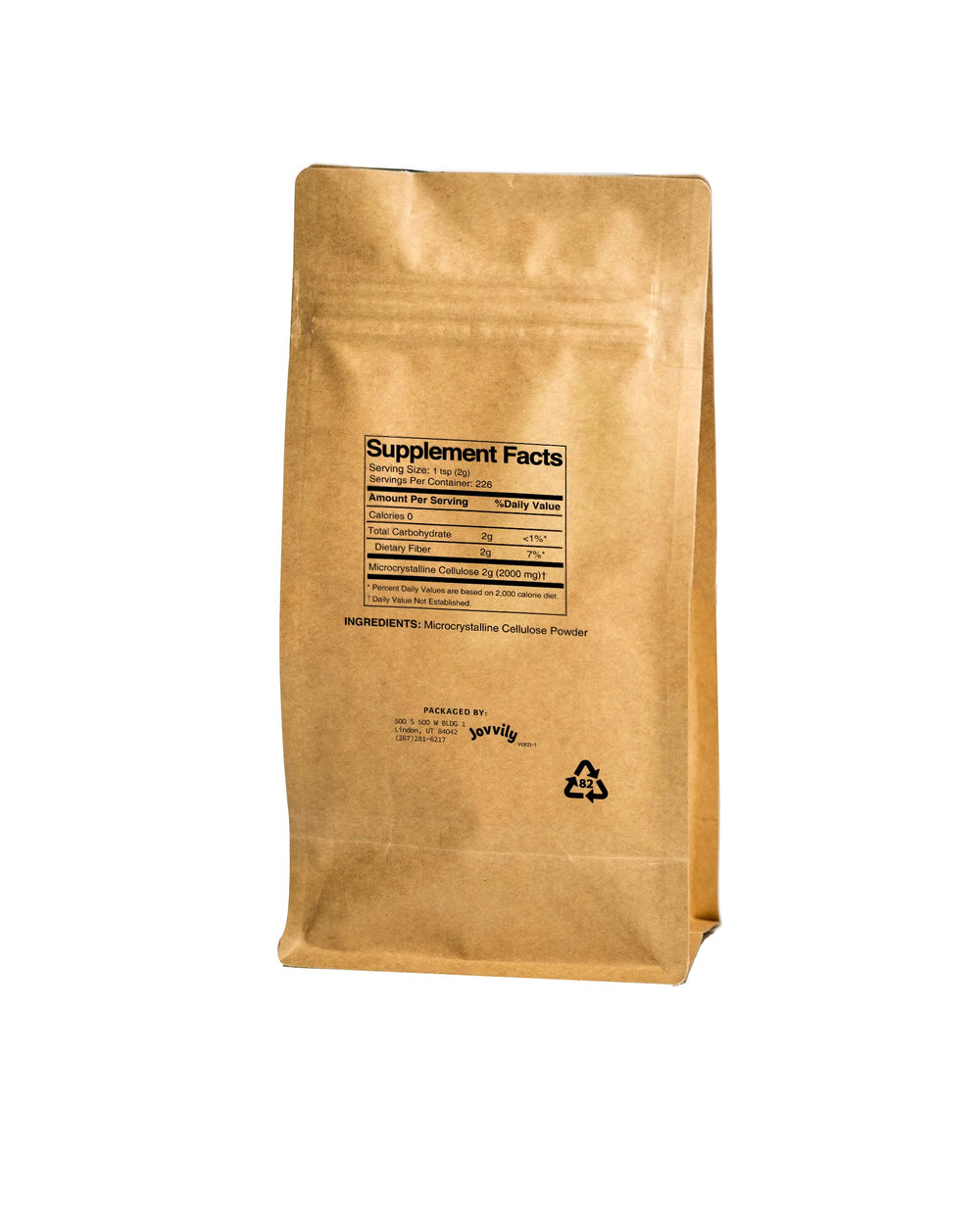 Jovvily Microcrystalline Cellulose powder pour showing odorless texture for cooking and thickening