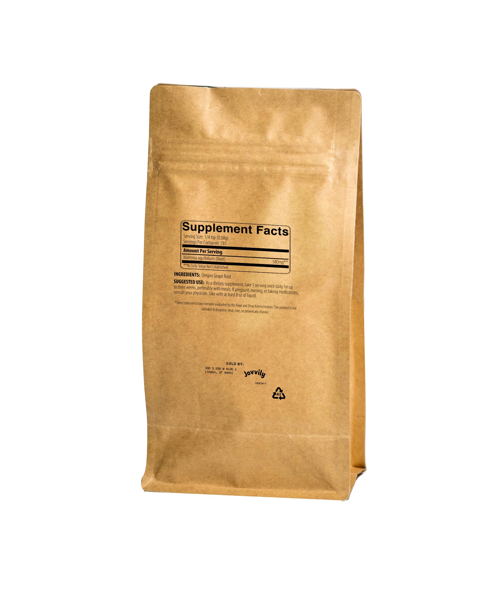 Jovvily Oregon Grape Root Powder product label