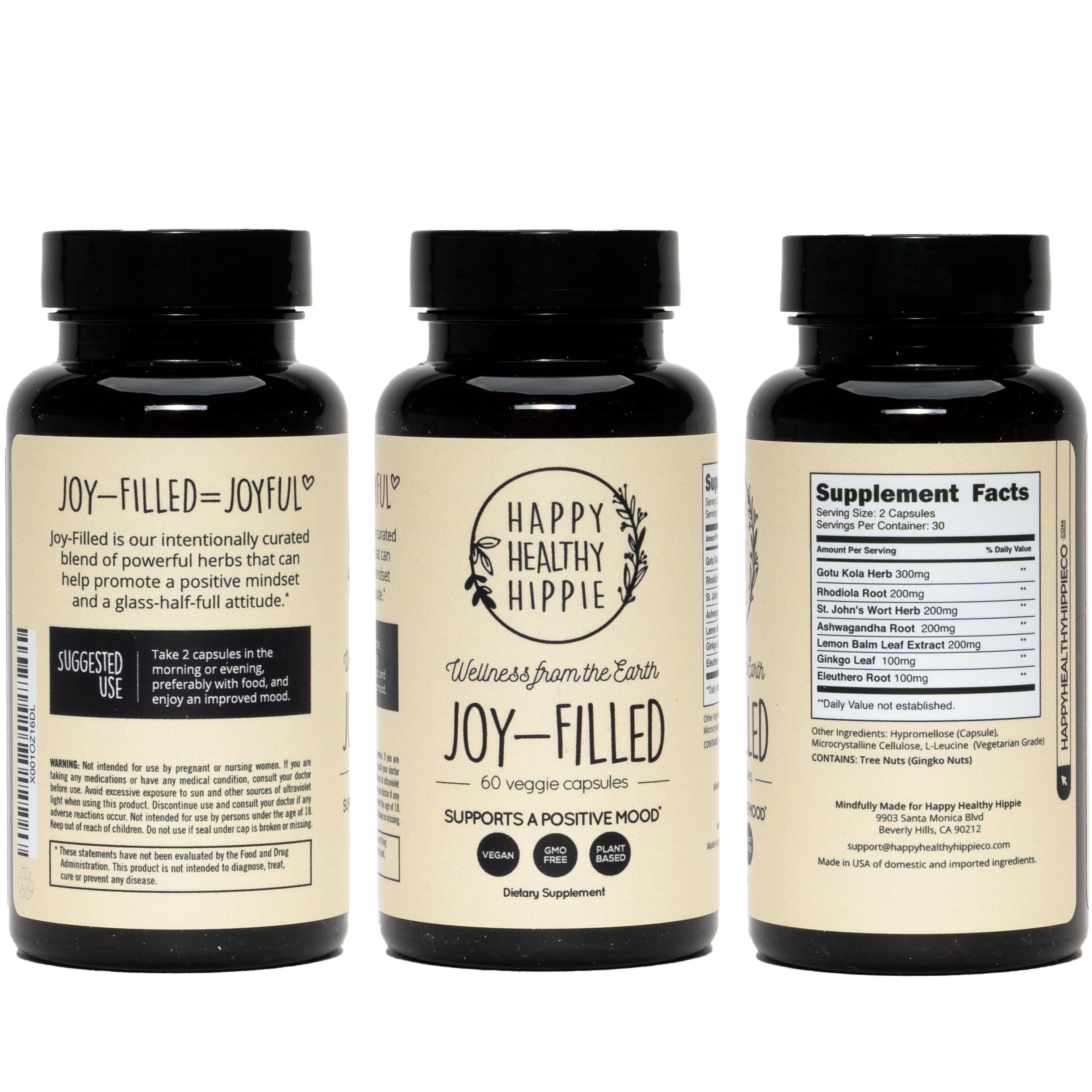 Concept image of mood support pills with plants