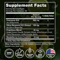JOYLI CoQ10 500mg 2-pack packaging beside bottles