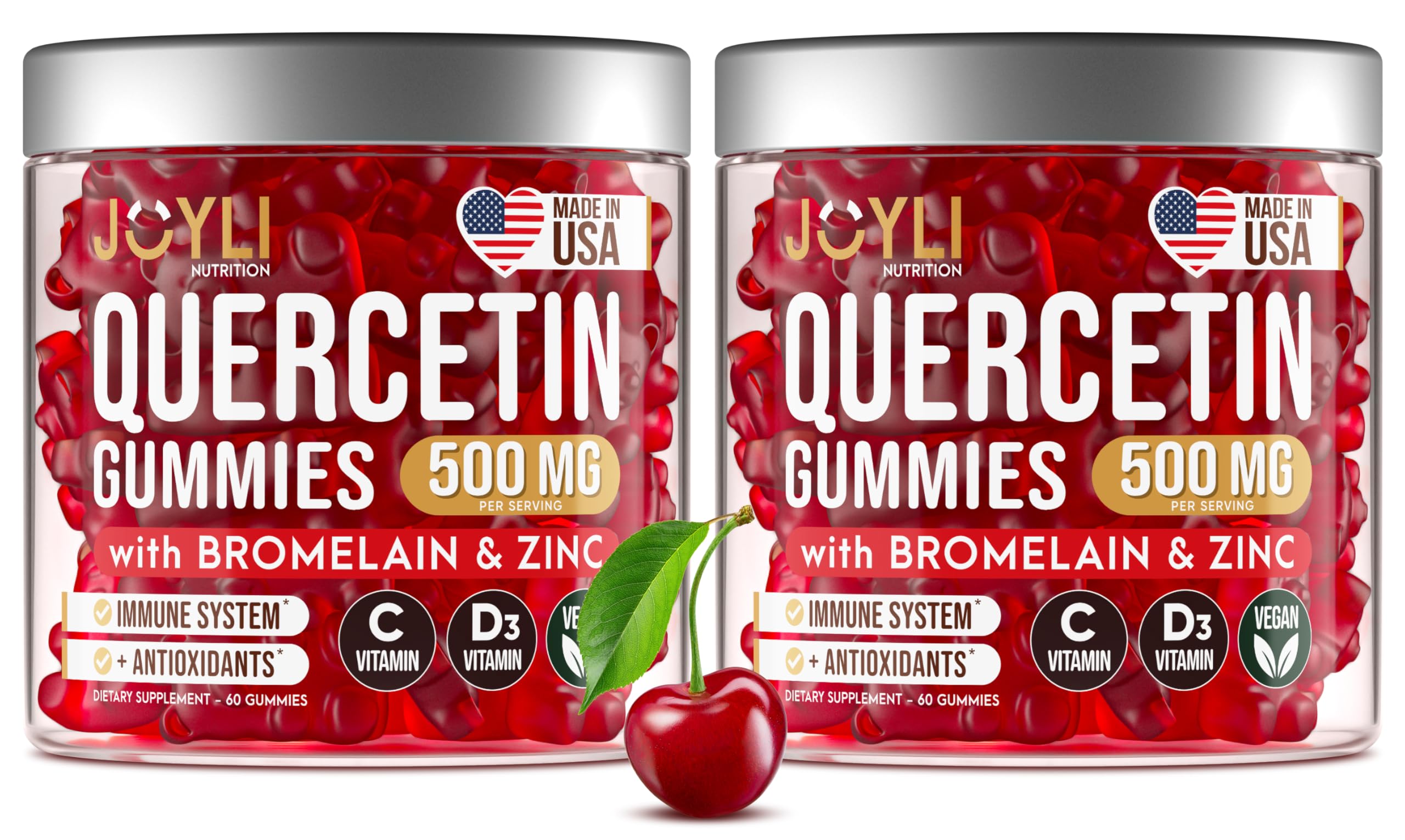 Two-pack JOYLI Quercetin Gummies packaging front view