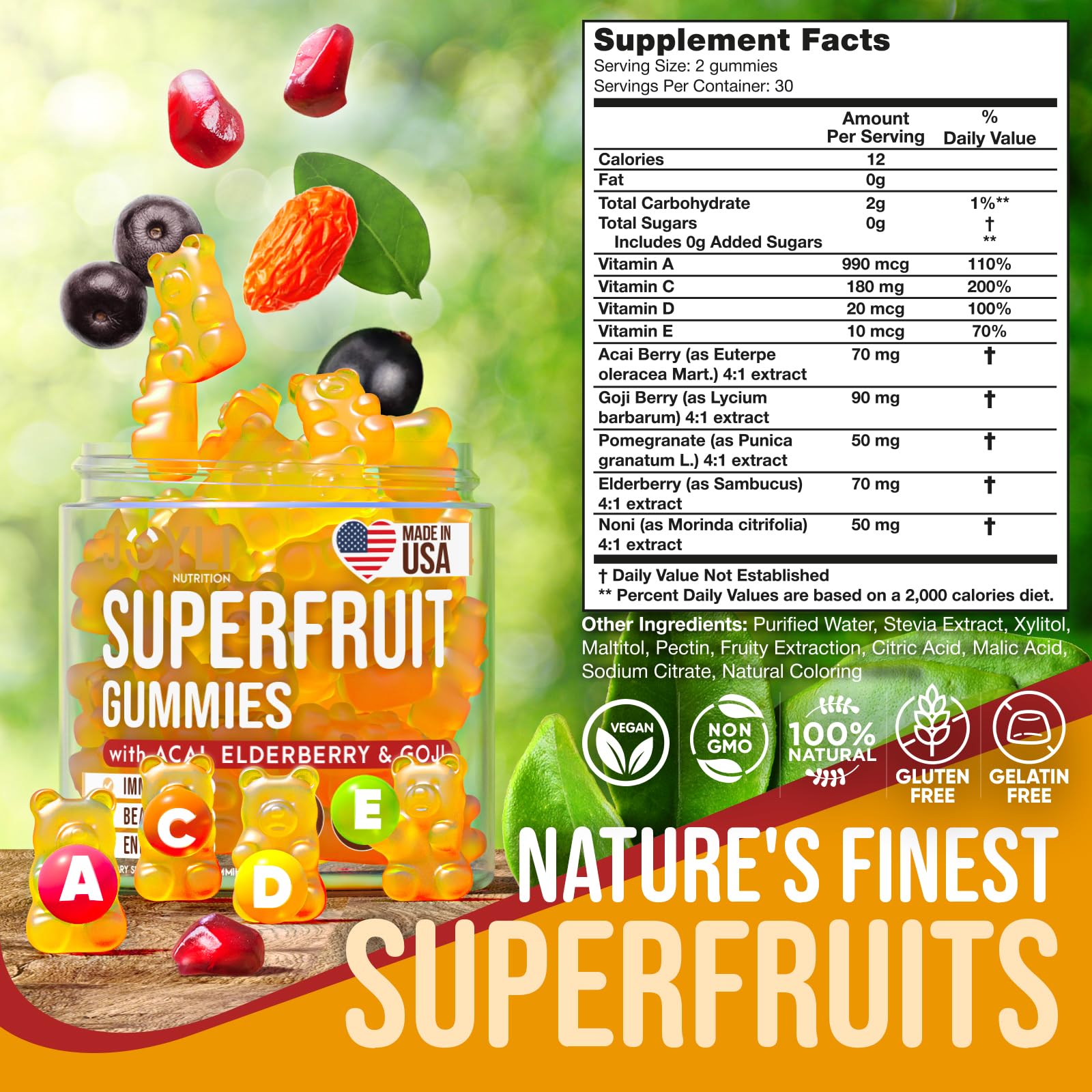 Serving size of Joyli Superfruit Gummies