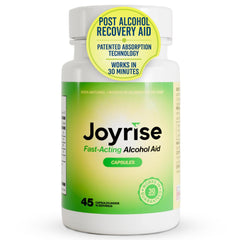 Joyrise After Drinking Aid bottle and capsules on a white background