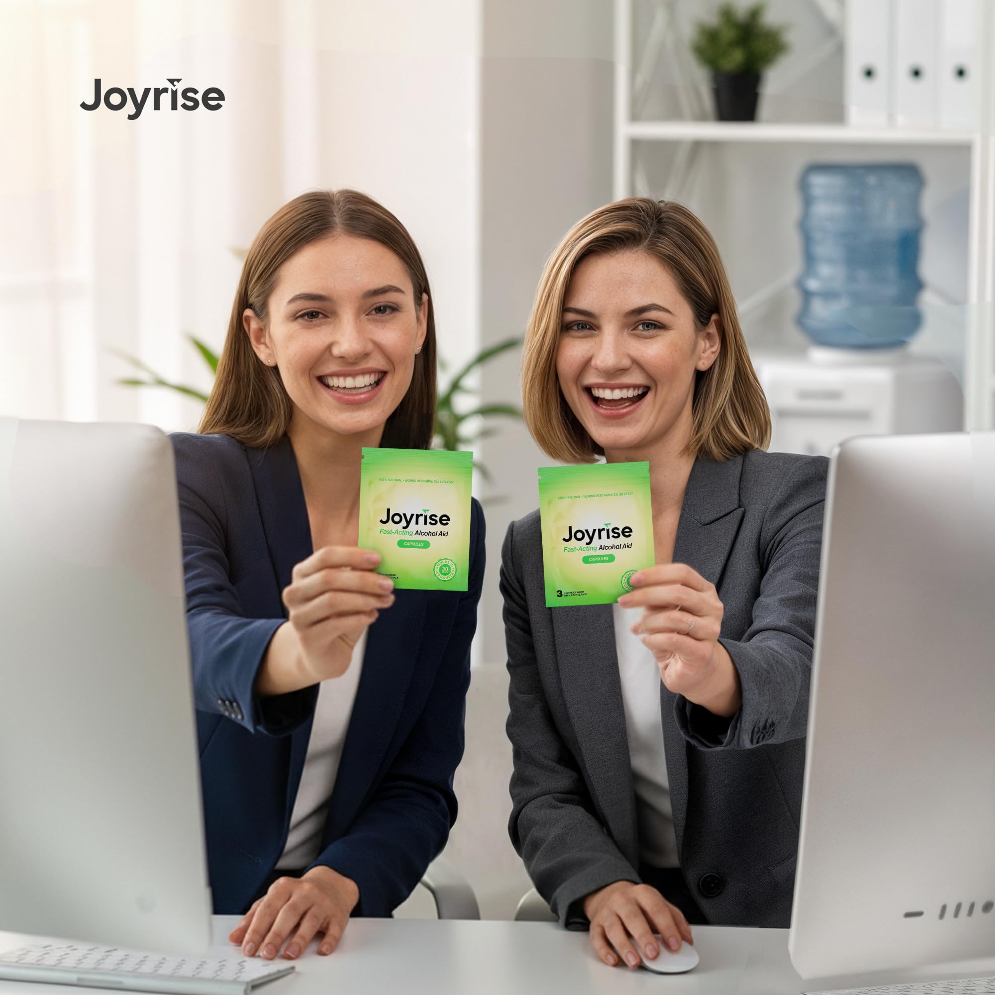 Person using Joyrise Post Drinking Aid 3-Pack during use