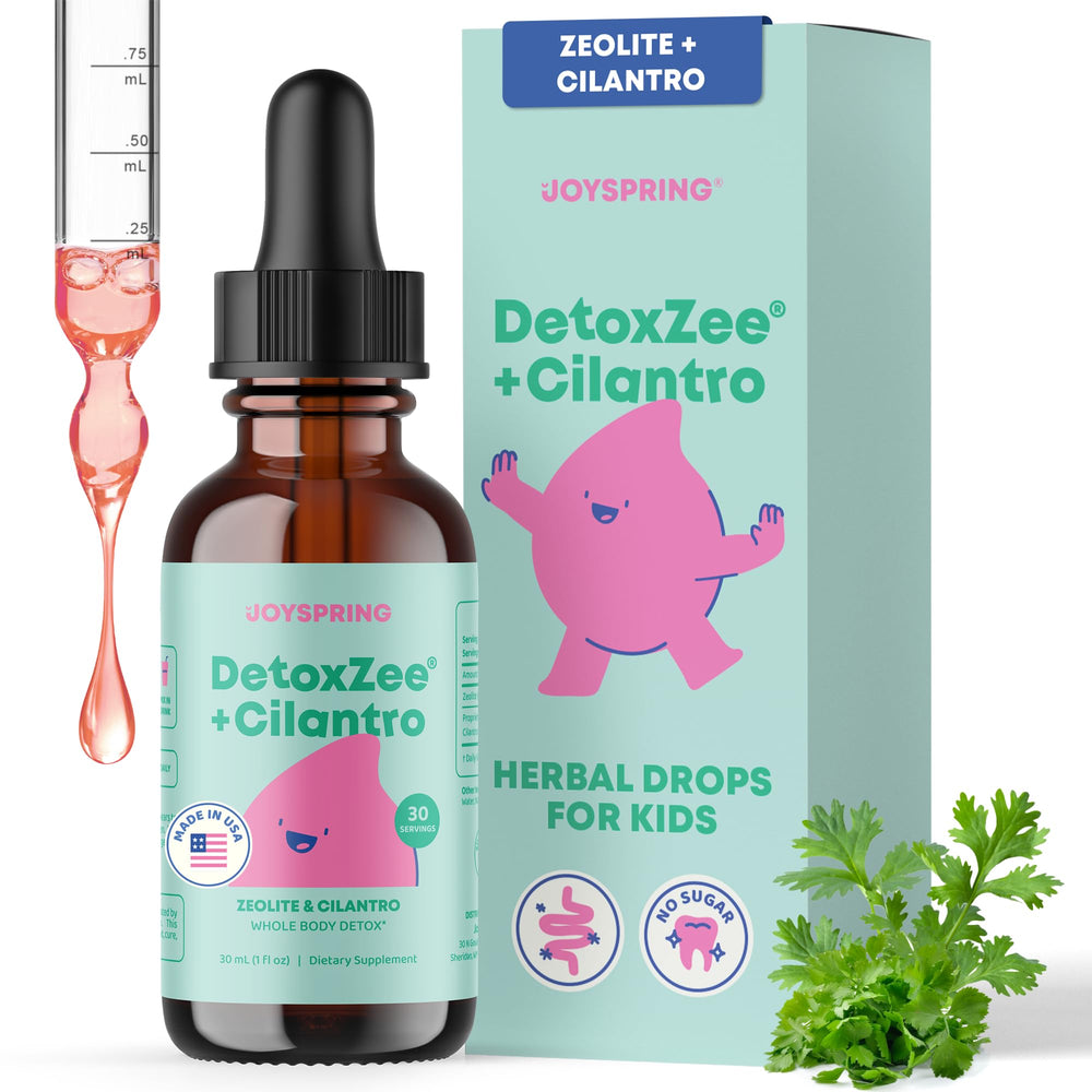 JoySpring DetoxZee cilantro drops bottle for kids