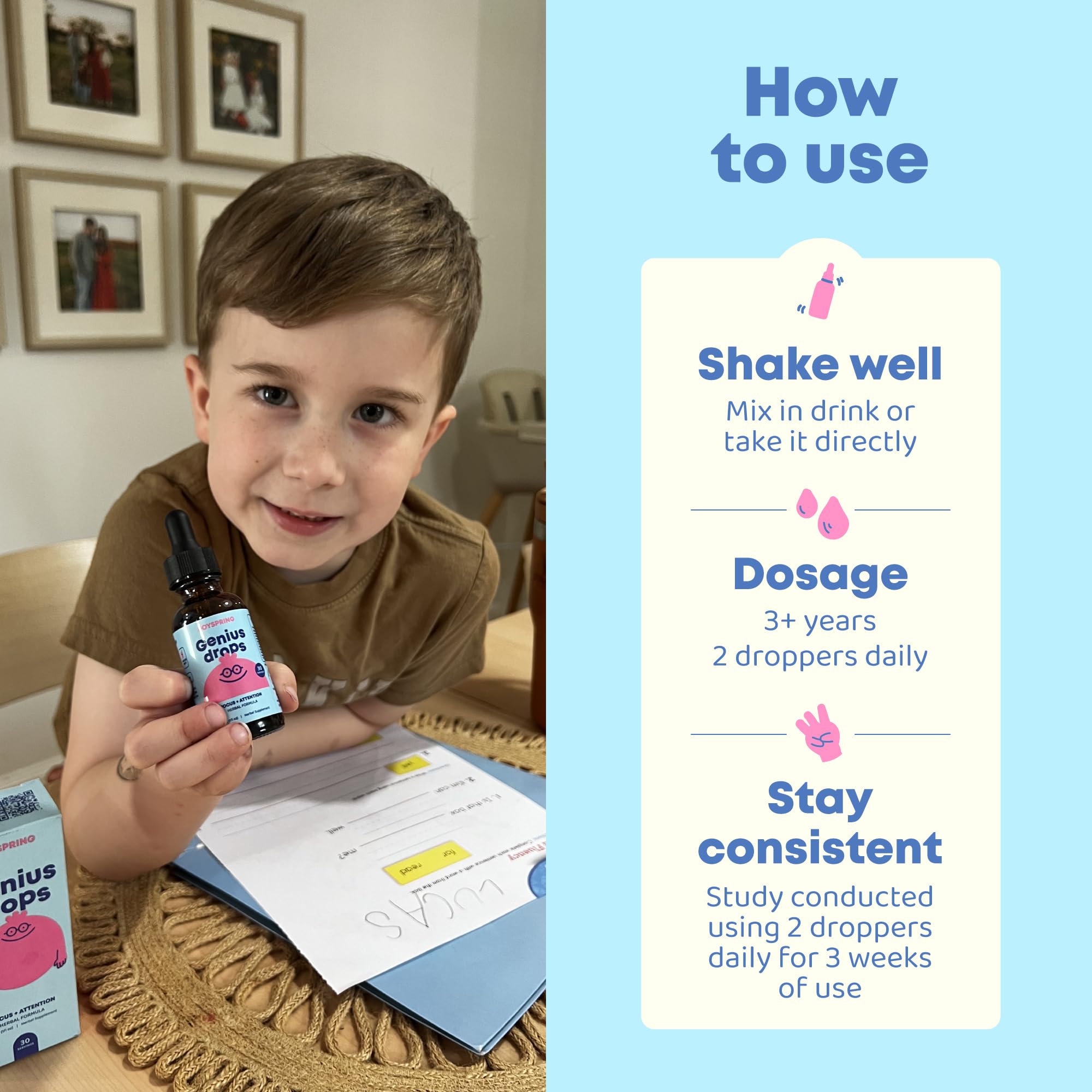 Graphic of improved focus/concentration for Genius Drops